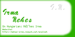irma mehes business card
